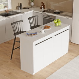 Hanah Home Mesa de Cocina Blanca OR1-W